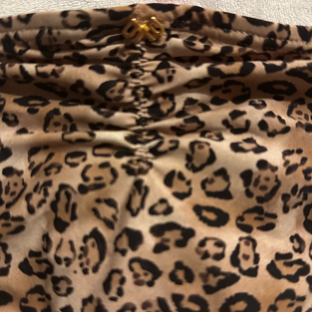 NWT  Pilyq PQ Leopard Eden Mix Up Tie Side Teeny Bikini Bottom - Picture 6 of 10
